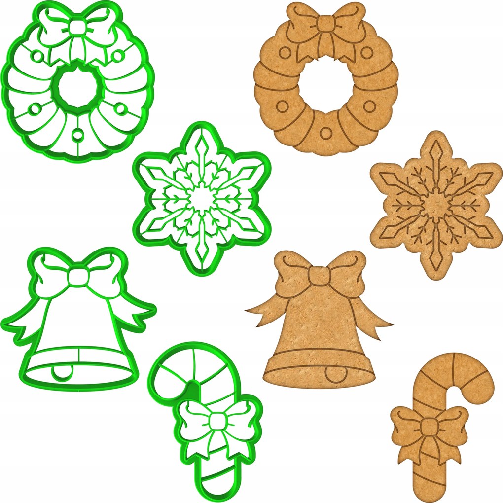 4x Karácsonyi Formák Karácsonyi lyukasztók XXL szett 4db