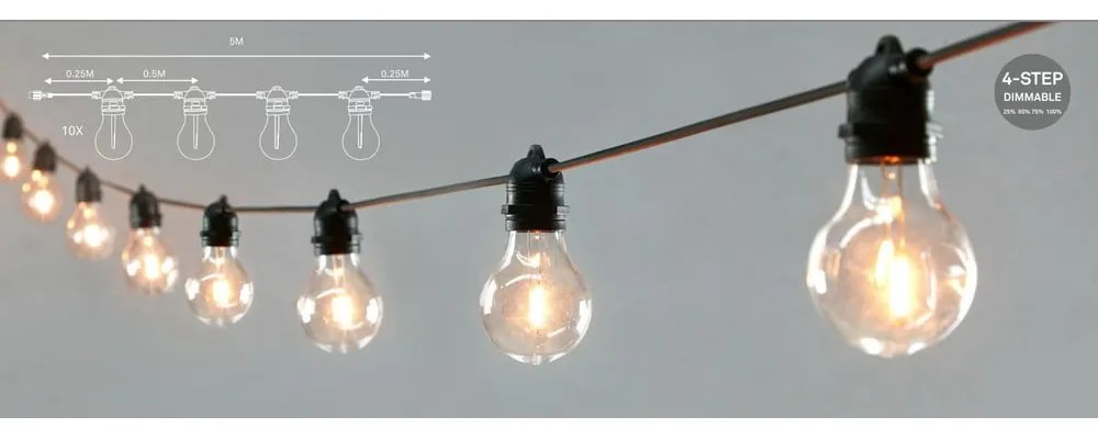 Fényfüzér hosszabbító izzók száma 10 db-os hosszúság 500 cm Link – Markslöjd