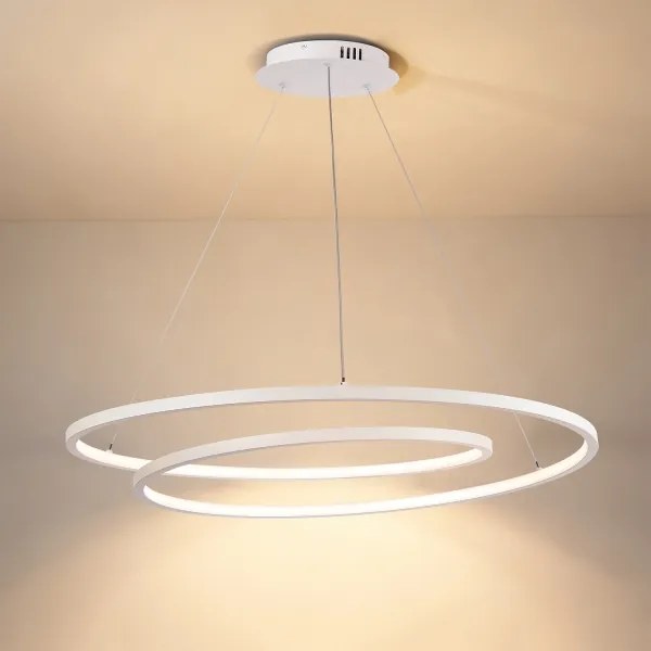 Brilagi-LED Fényerőszabályozható kábeles csillár TWISTER LED/105W/230V, átmérő 100 cm, fehér + távirányítóval
