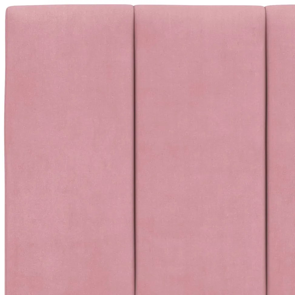 rózsaszín bársony ágykeret matrac nélkül Hanko 160 x 200 cm