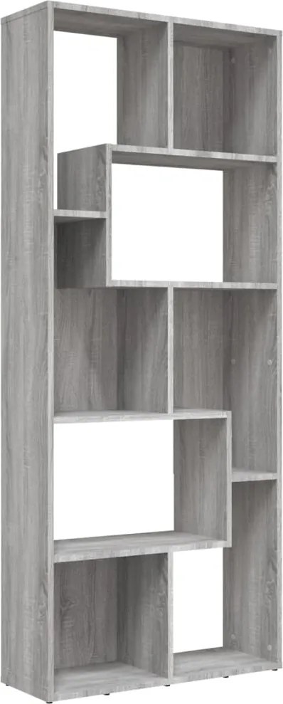 vidaXL szürke sonoma színű szerelt fa könyvszekrény 67 x 24 x 161 cm