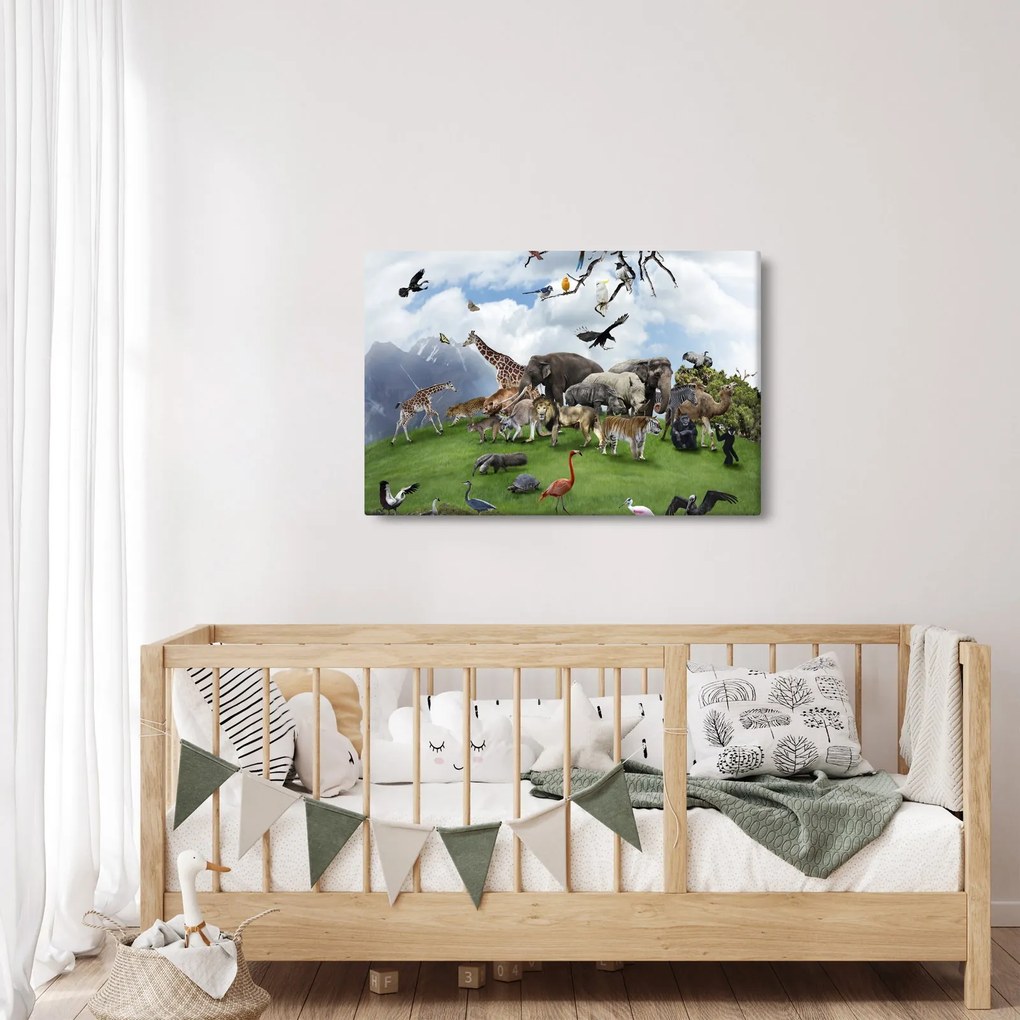 Kép - állatok a szigeten (90x60 cm)