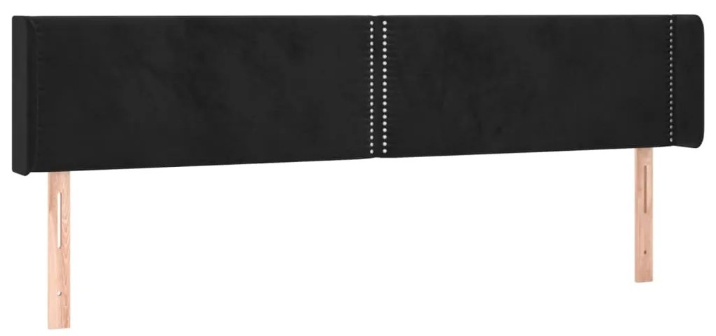 fekete bársony LED-es fejtámla 203 x 16 x 78/88 cm