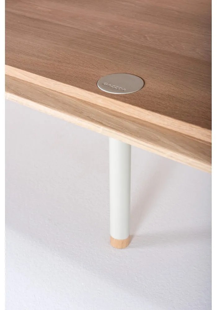 Fehér-natúr színű tölgyfa TV-állvány 150x64 cm Fina – Gazzda