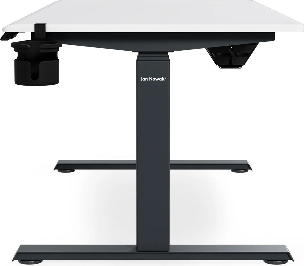 Elektromos íróasztal magasságállítással ergonomikus antracit-fehér, 1400x700 mm: ARIA