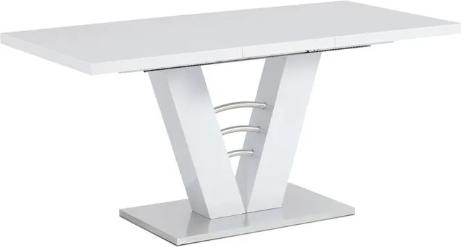 Bővíthető étkezőasztal 120–160x80 cm, MDF, fehér, HT-510 WT