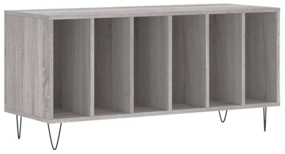 szürke sonoma színű szerelt fa hanglemezszekrény 100x38x48 cm