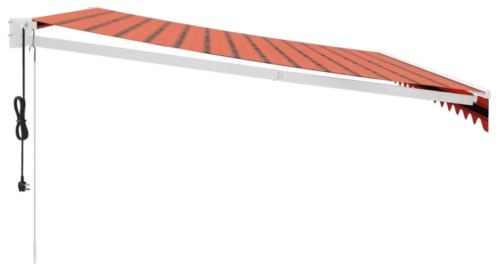 narancssárga-barna automata behúzható napellenző 4,5 x 3 m