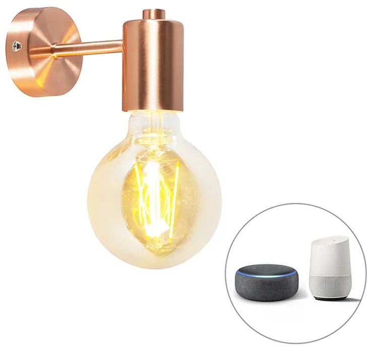 Okos art deco fali lámpa réz G95 WiFi izzóval - Facil