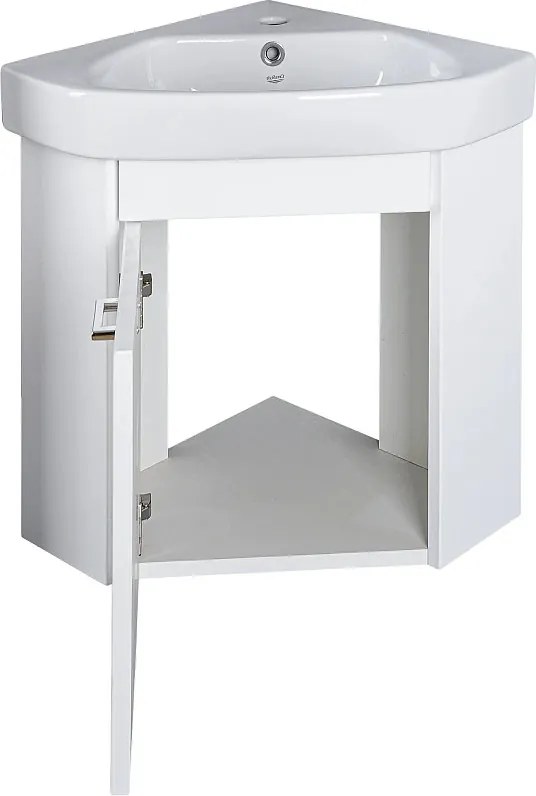 VivaStyle ARDA fali sarokszekrény CeraStyle ARDA porcelán sarokmosdóval 46 x 46 cm - BALOS