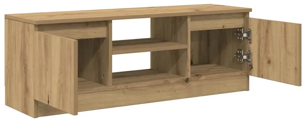 kézműves tölgy színű szerelt fa TV-szekrény 102x30x36 cm