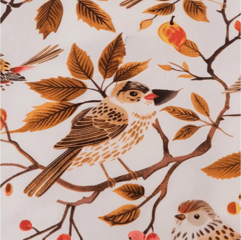 Mikroszálas ágyneműhuzat BIRDS PUMPKIN barna Ágyneműhuzat mérete: 2 db 70 x 90 cm | 200 x 220 cm