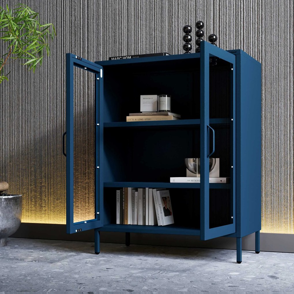 Vitrin GINA, 800 x 1015 x 400 mm, Modern: sötétkék