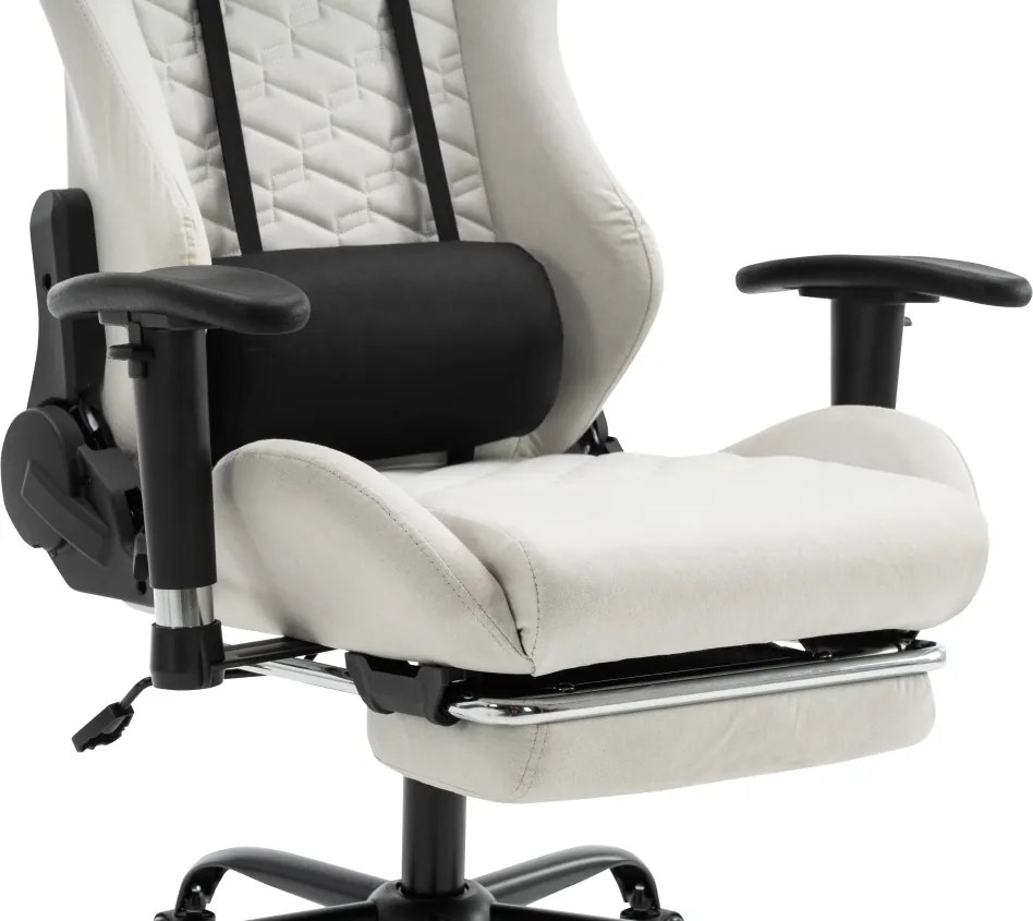 Irodai/gamer szék, fehér/fekete, teherbírás 150 kg, PAPIBAS