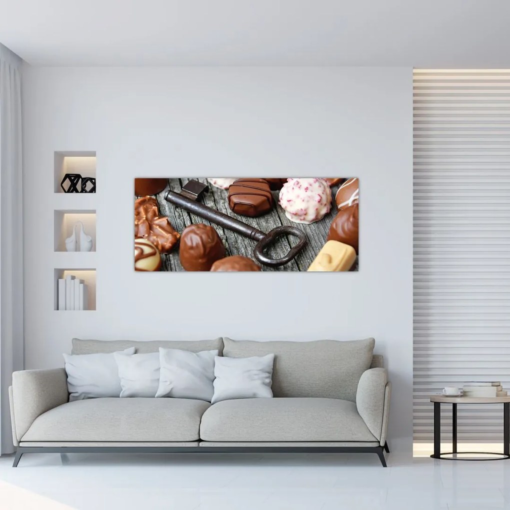 Csokoládé és a kulcs képe (120x50 cm)