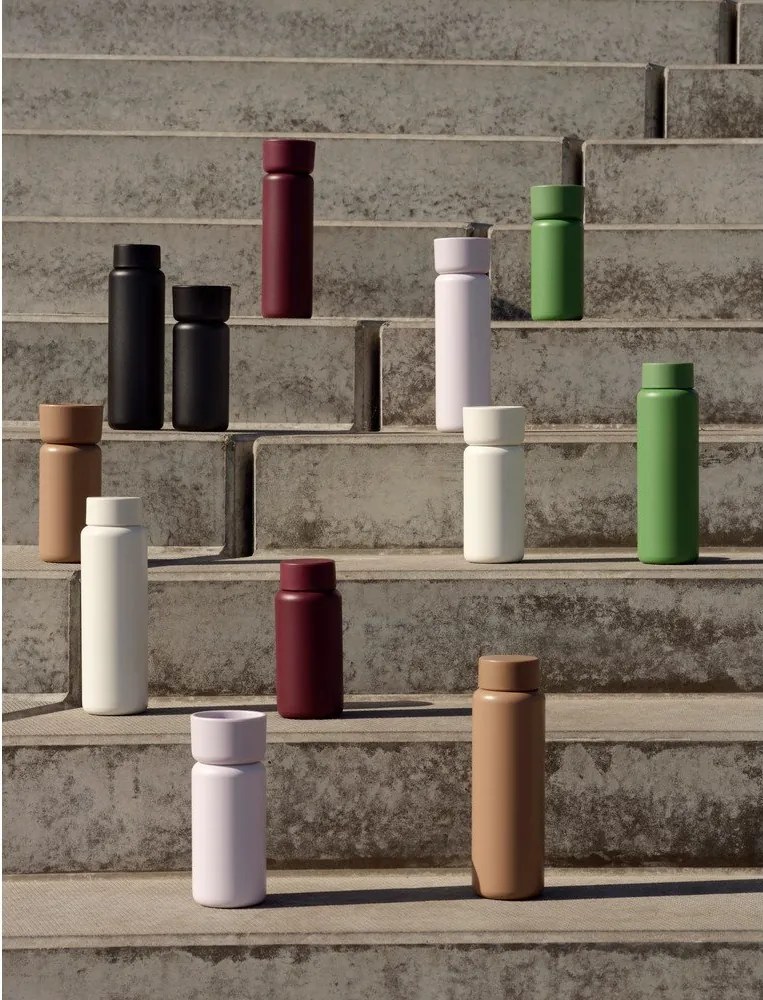 Borvörös rozsdamentes acél termobögre 400 ml Singles – Zone