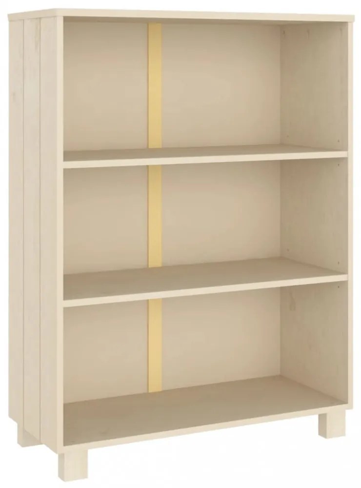 HAMAR mézbarna tömör fenyőfa könyvszekrény 85 x 35 x 112 cm