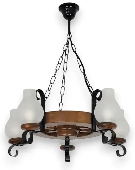 Brilagi - ROATA láncos csillár 5xE14/40W/230V átm. 50 cm bükk/dió