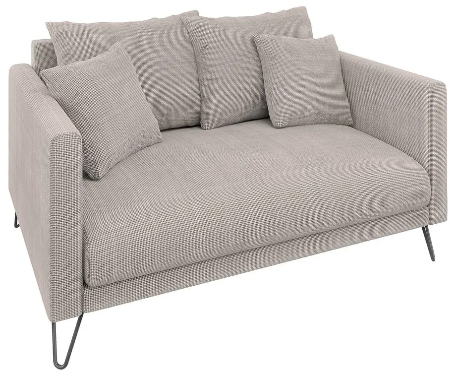 Világosbarna zsenília kanapé 140 cm Freya – Ropez