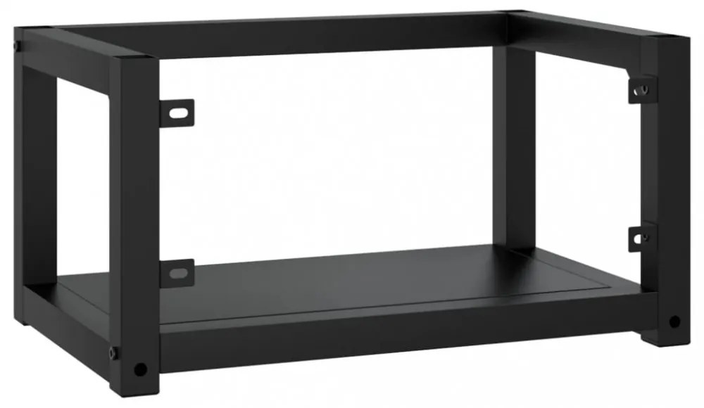 fekete vas fürdőszobai fali mosdókagylókeret 59 x 38 x 31 cm