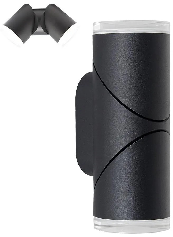 Prezent 28210A - LED Kültéri fali spotlámpa AKARA 2xLED/5W/230V IP65 fekete