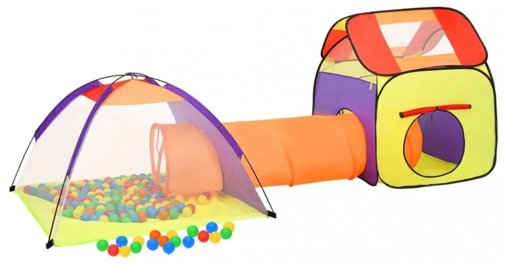 többszínű gyerekjátszósátor 250 labdával 338 x 123 x 111 cm