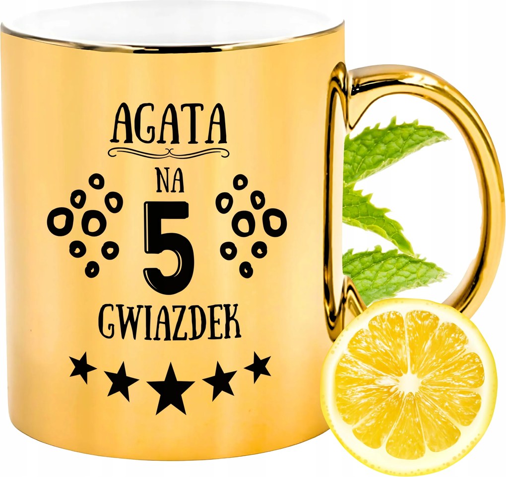 Prémium Arany Csillogó Bögre Achát Ajándék Nyomtatott Fotóval