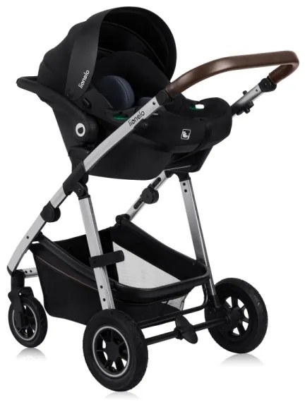 Lionelo - Kombinált babakocsi 3 az 1-ben AMBER Fekete-ezüst