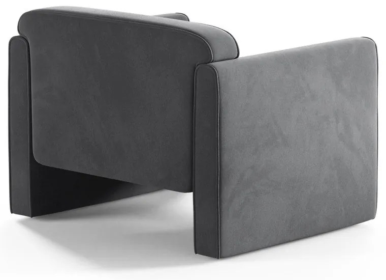 Szürke bársony fotel Abby – Micadoni