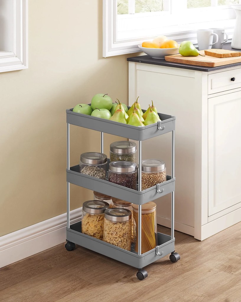 Akció Multifunkciós gurulós állvány MOBIX 3 kosárral, szürke II. osztály