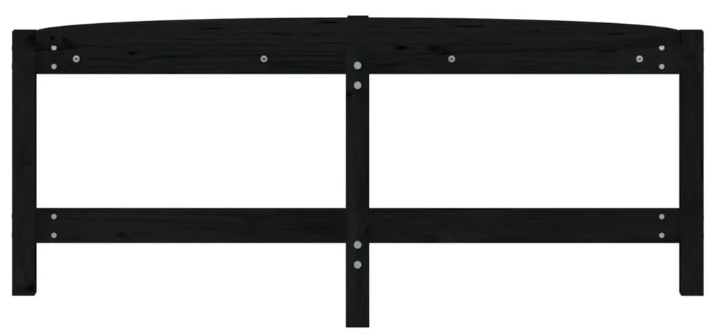 Fekete tömör fenyőfa dohányzóasztal 118 x 63 x 45 cm