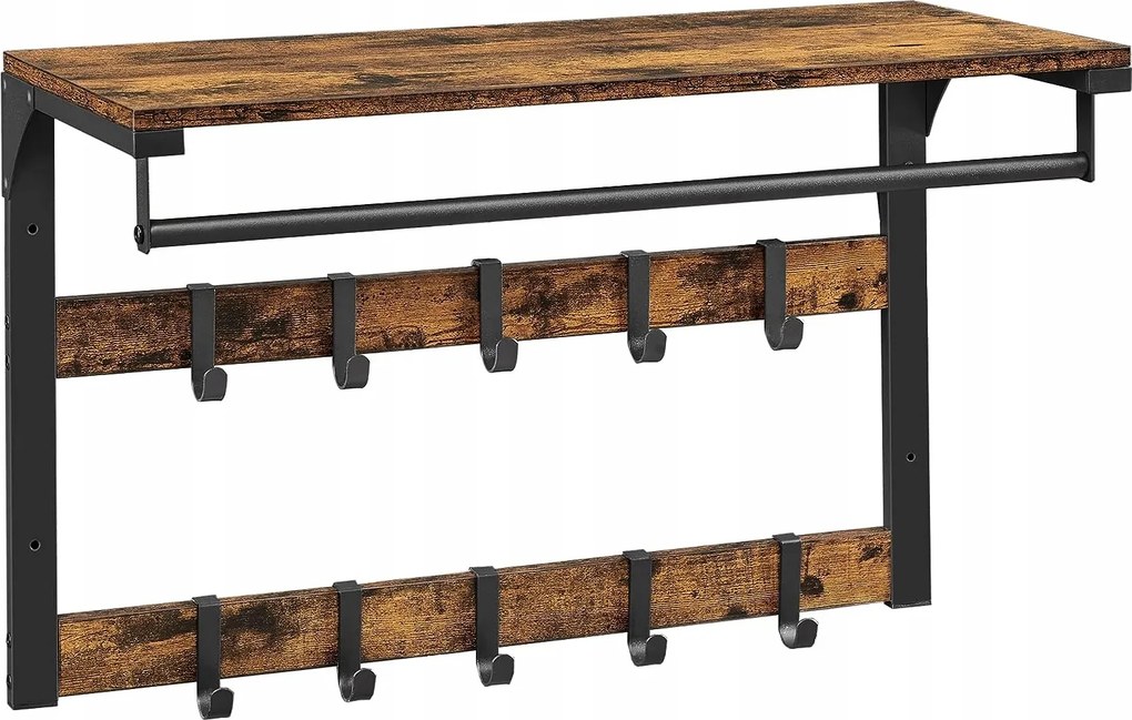 Ruhaakasztó polccal Vasagle rusztikus tölgy