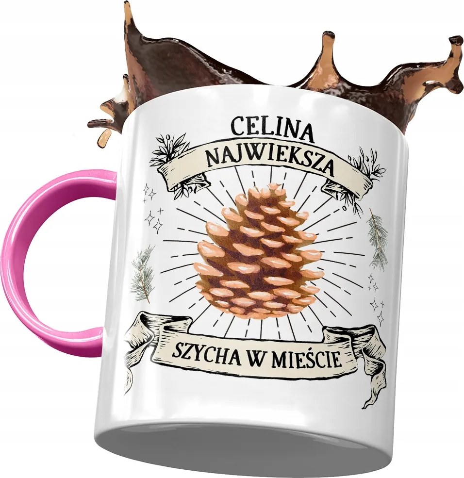 Rózsaszín Bögre Celina Barátnő Feleség Ajándék Nyomtatott Fotóval