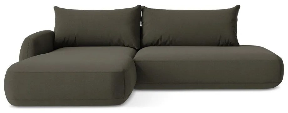 Barna kinyitható sarokkanapé (bal oldali-heverő résszel) Hale – Makamii