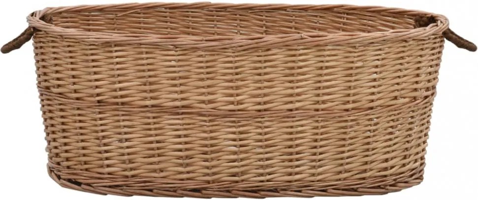 természetes fűzfa tűzifatároló kosár fogantyúkkal 88x57x34 cm