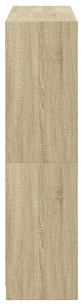 sonoma tölgy szerelt fa könyvespolc ajtókkal 136x37x142 cm