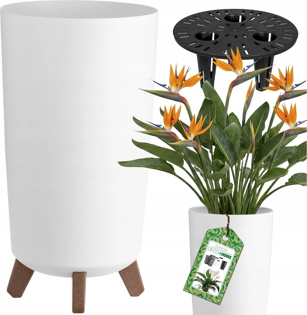 Virágtartó Kerti Virágtartó Fehér Magas Virágágyás Lábon Áll Otthonra