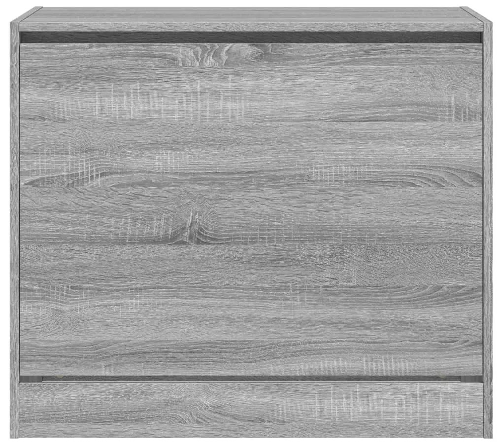 szürke sonoma színű szerelt fa cipőszekrény 80x42x69 cm