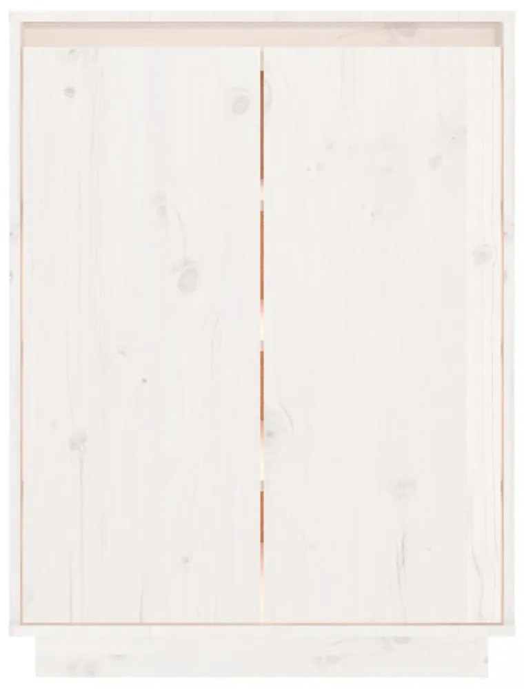 fehér tömör fenyőfa cipőszekrény 60 x 35 x 80 cm