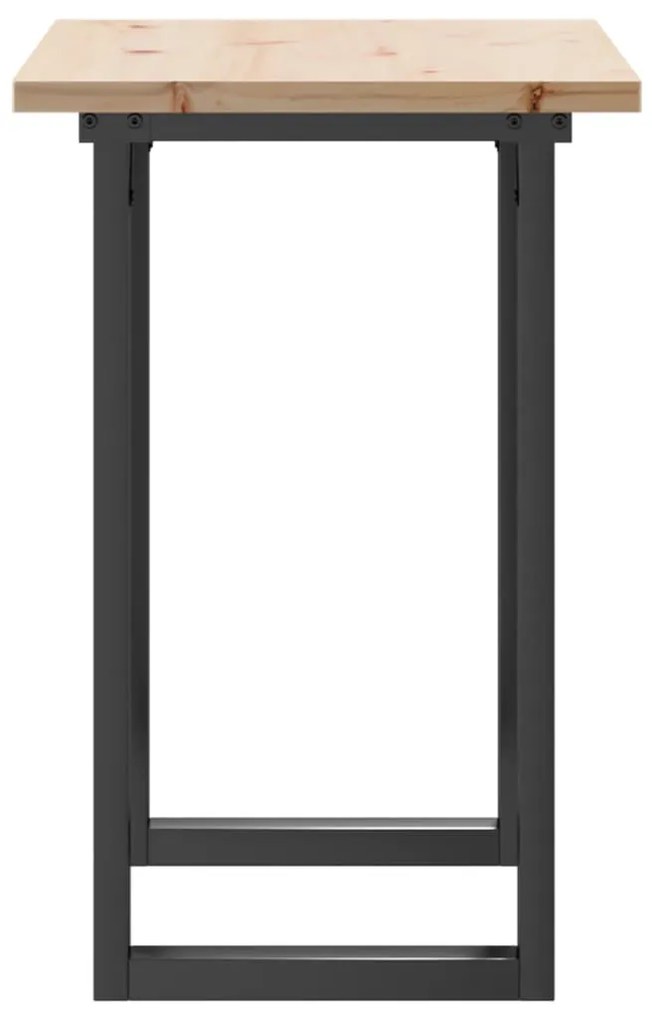tömör fenyőfa és öntöttvas étkezőasztal O-vázzal 80x50x75,5 cm