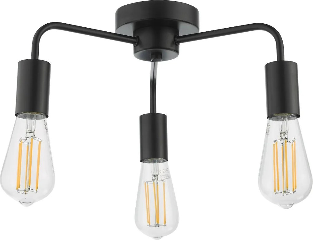 Dar Lighting modern mennyezeti lámpa dena matt fekete darden5322