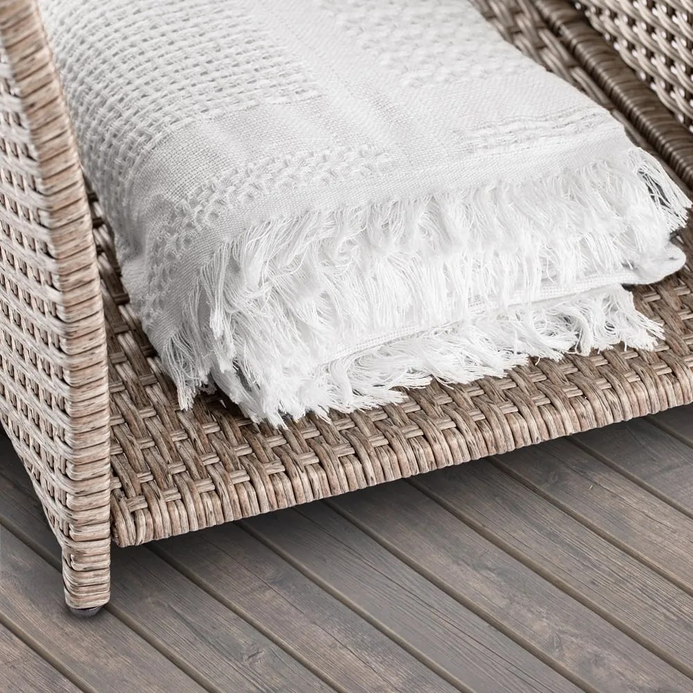 Casaria® Vedis rattan asztal 45x45x40 cm - krém