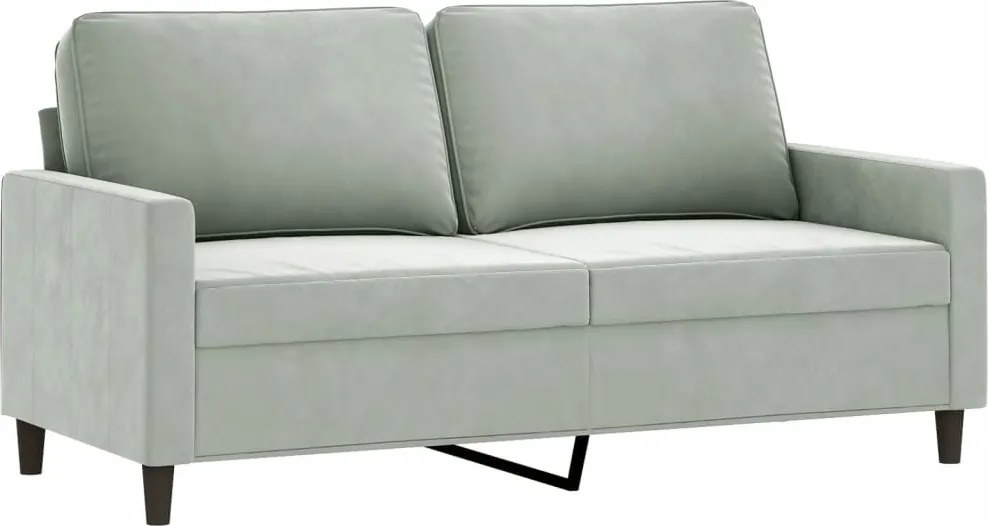 vidaXL kétszemélyes világosszürke bársony kanapé 140 cm