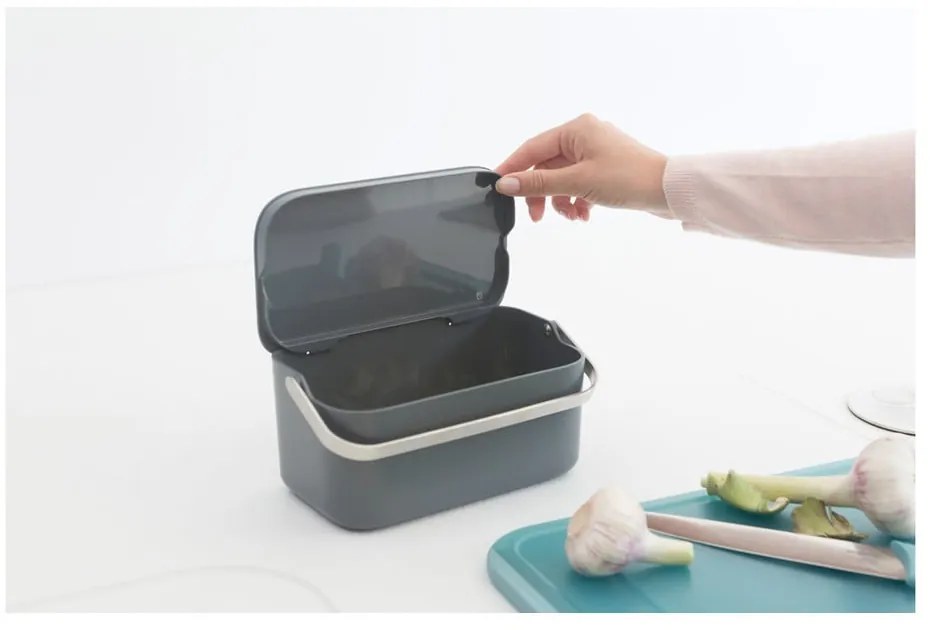 Sötétszürke komposztálható hulladék gyűjtő 1,8 l SinkSide – Brabantia