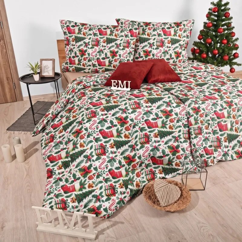 Karácsonyi ágyneműhuzat Holly Jolly EMI, A standard egyszemélyes ágy szett tartalma: 1x 140x200 + 1x 70x90