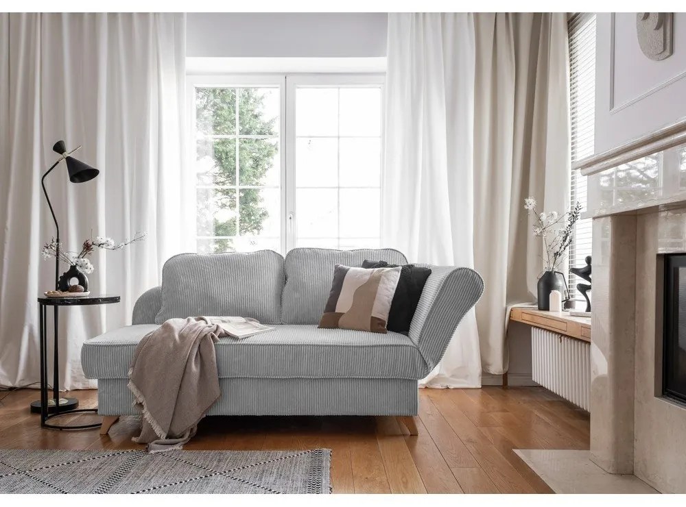 Világosszürke kordbársony heverő (jobb oldali) Chic Charlotte – Miuform