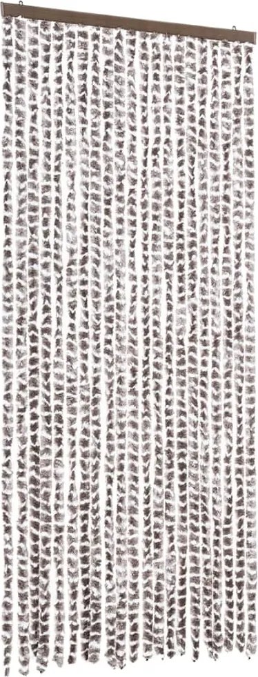 vidaXL tópszínű és fehér zsenília rovarfüggöny 90 x 220 cm