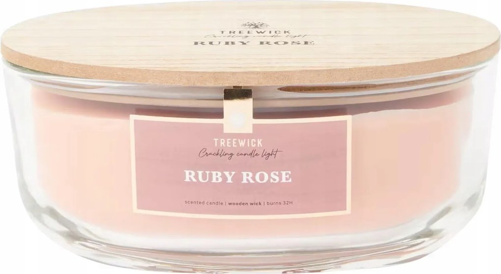 Illatgyertya dupla fa kanóccal Ruby Rose 32h TreeWick