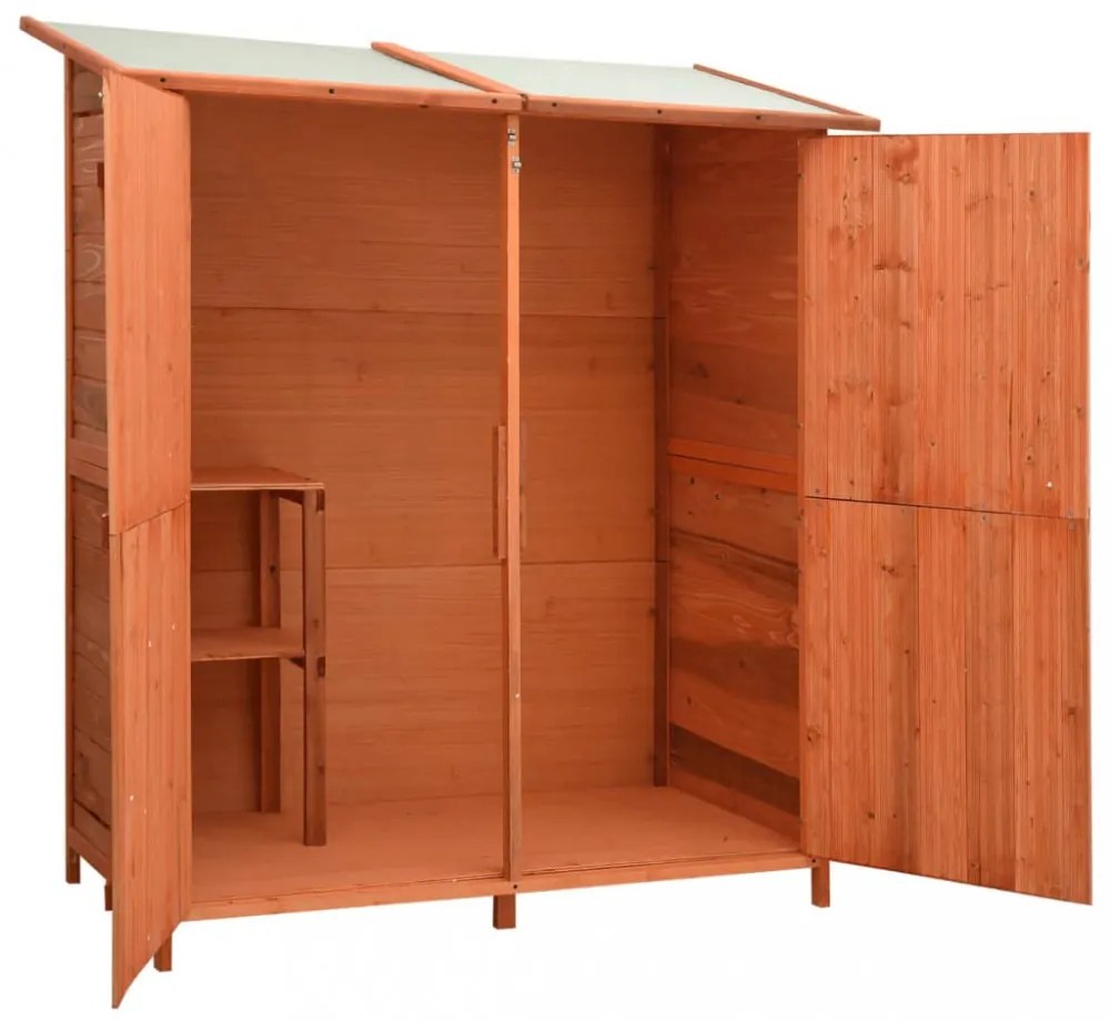 tömör fenyőfa kerti szerszámfészer 136x75x160 cm