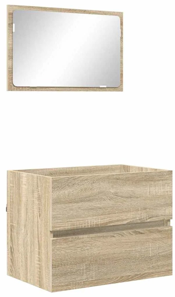 vidaXL Fürdőszoba bútor szett fiókkal tárolóval Sonoma tölgy Faanyag